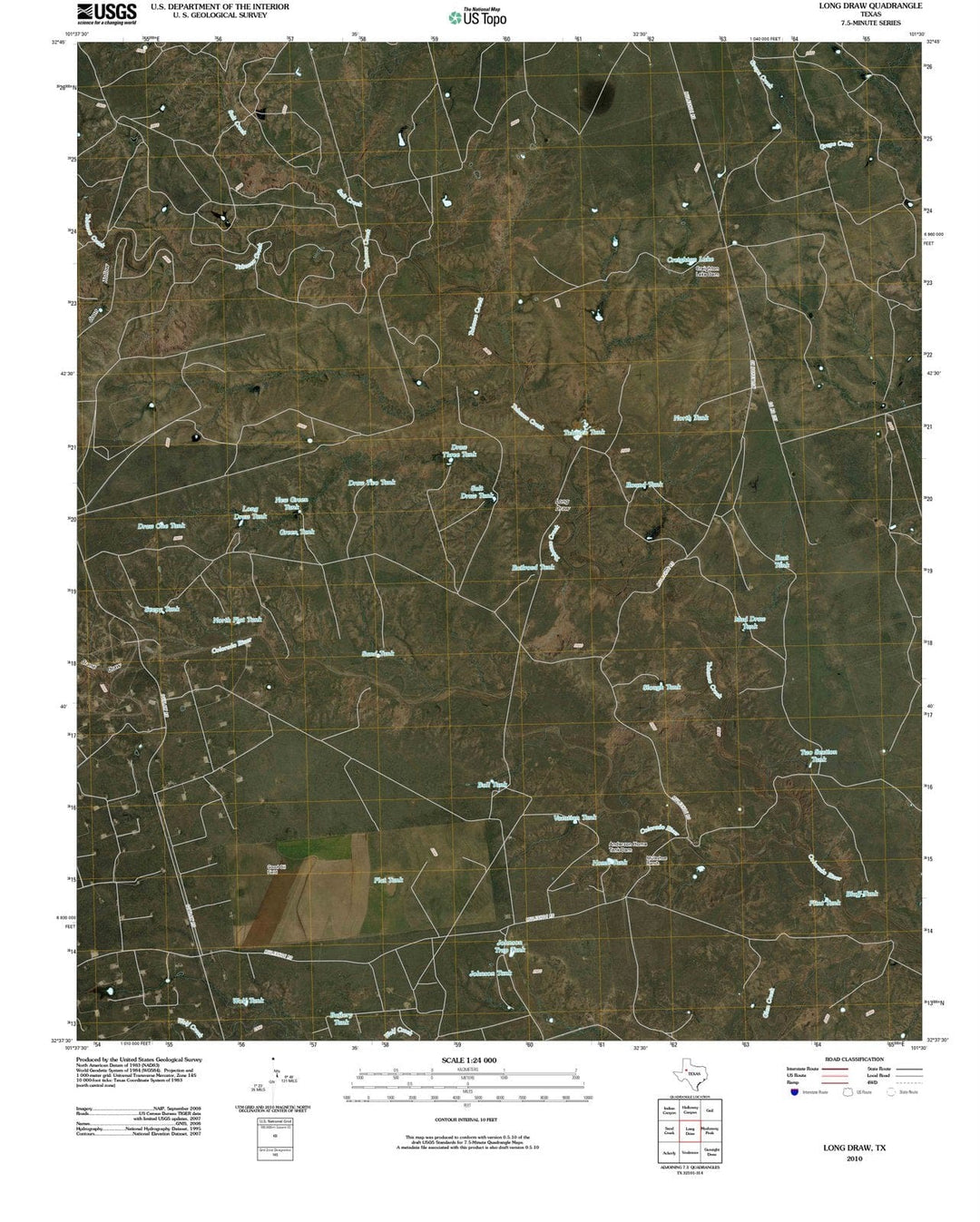 2010 Longraw, TX - Texas - USGS Topographic Map