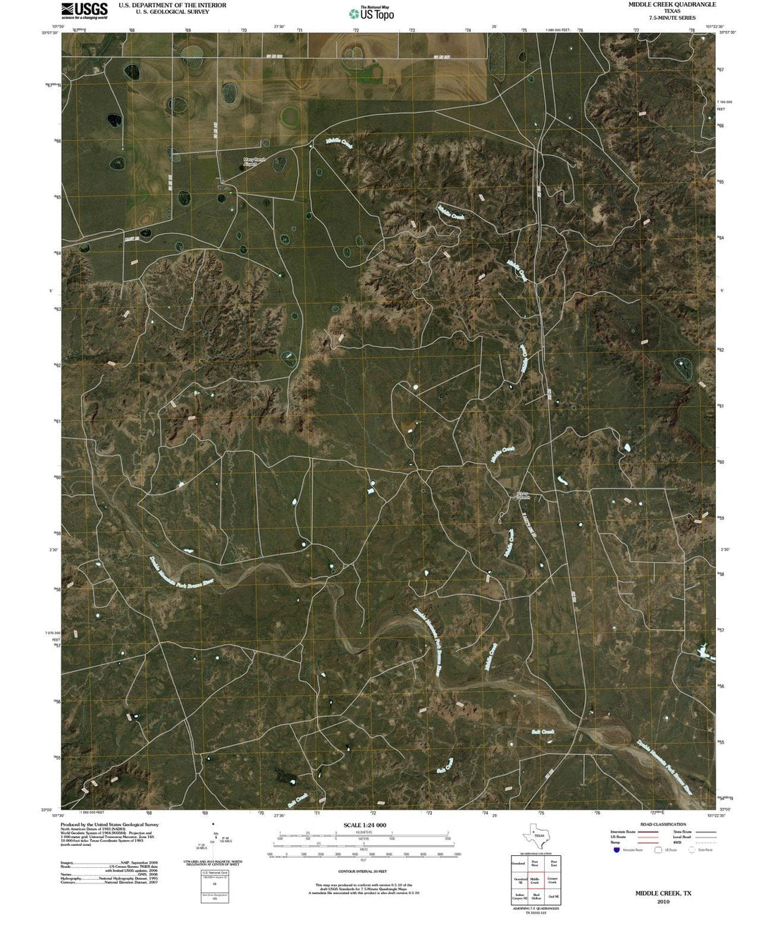2010 Middle Creek, TX - Texas - USGS Topographic Map