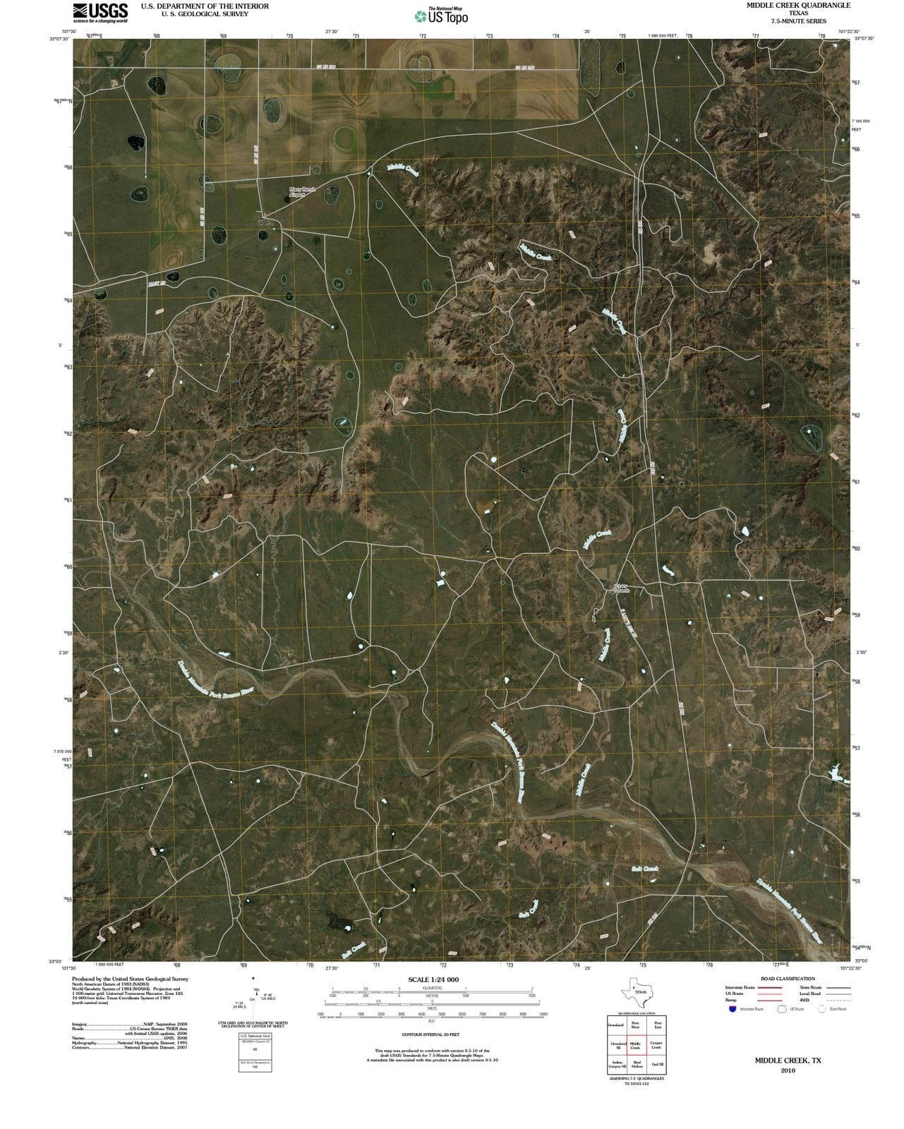 2010 Middle Creek, TX - Texas - USGS Topographic Map