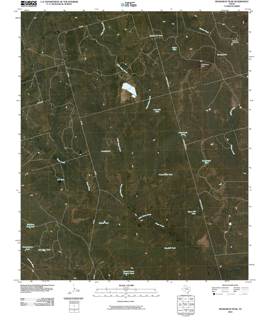2010 Mushaway Peak, TX - Texas - USGS Topographic Map