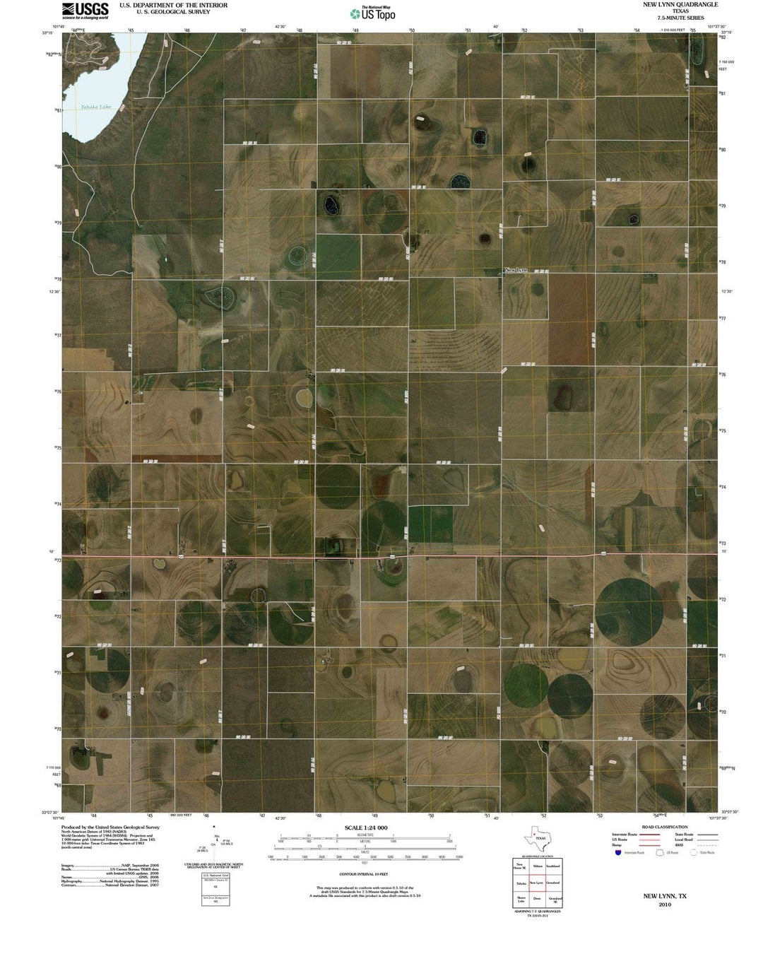 2010 New Lynn, TX - Texas - USGS Topographic Map