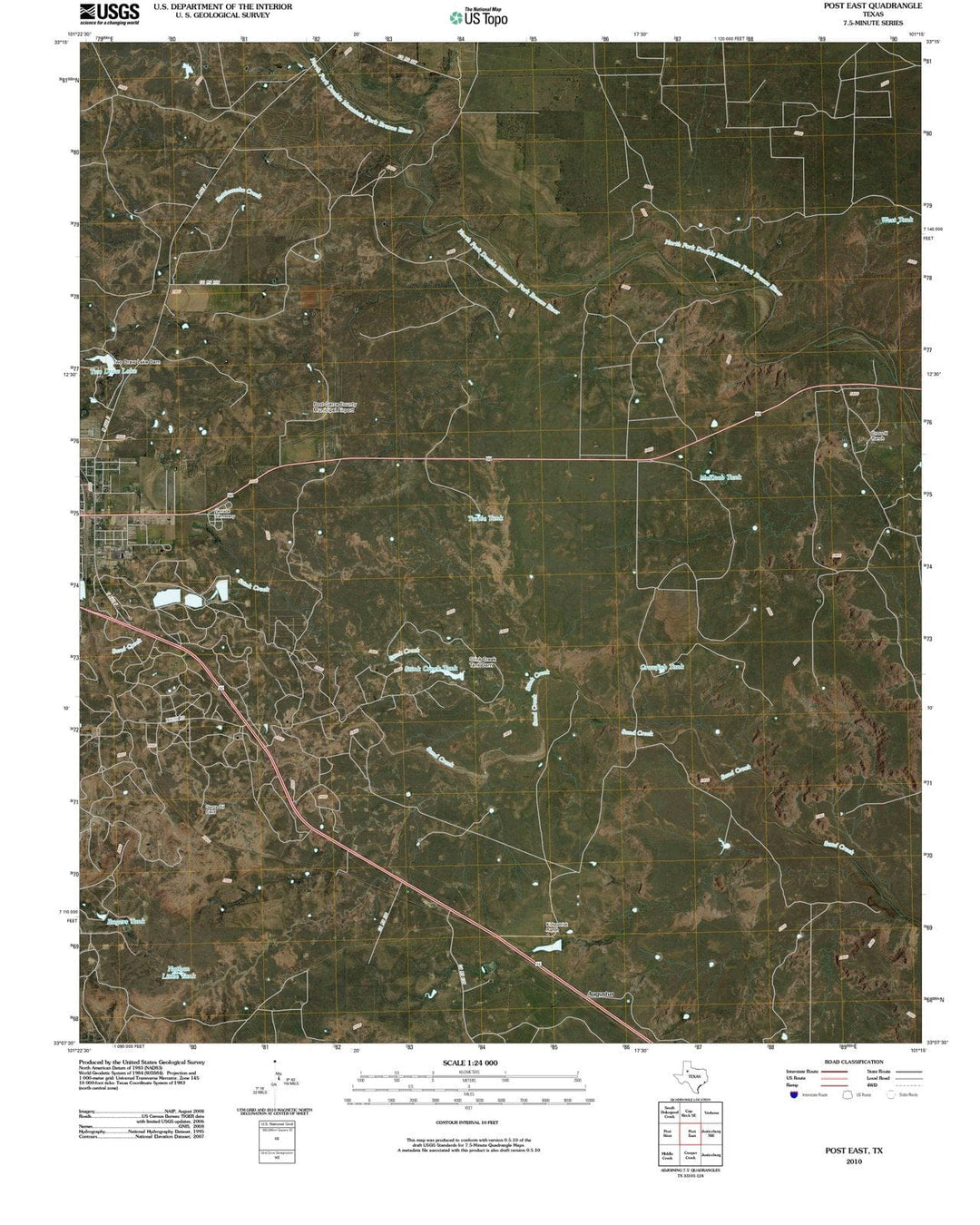 2010 Post East, TX - Texas - USGS Topographic Map