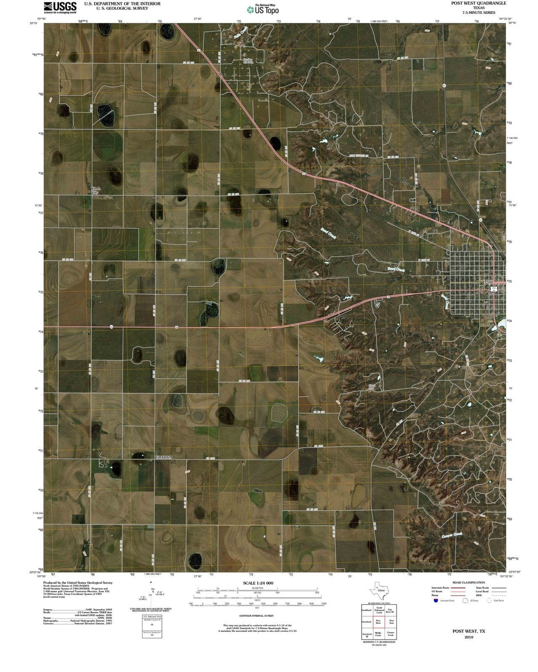 2010 Post West, TX - Texas - USGS Topographic Map
