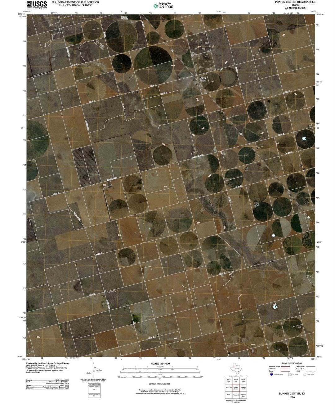 2010 Punkin Center, TX - Texas - USGS Topographic Map