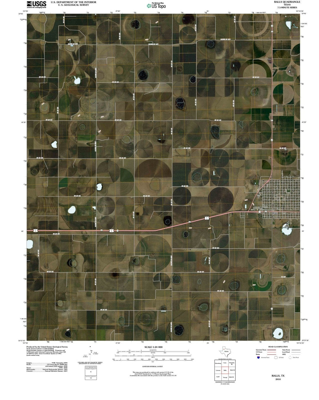 2010 Ralls, TX - Texas - USGS Topographic Map
