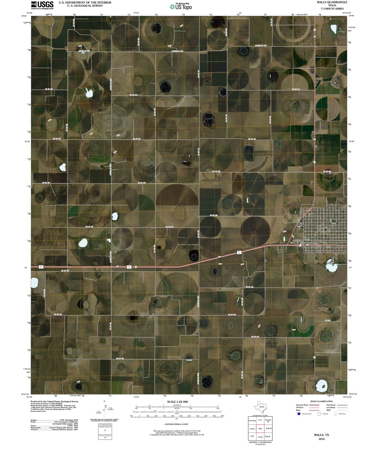 2010 Ralls, TX - Texas - USGS Topographic Map