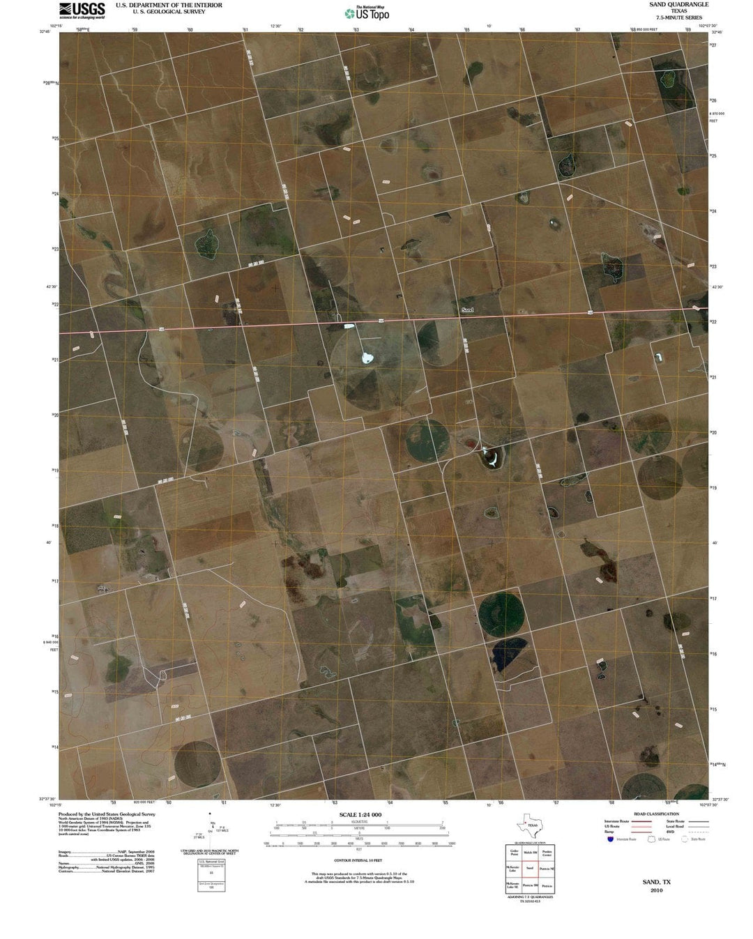 2010 Sand, TX - Texas - USGS Topographic Map