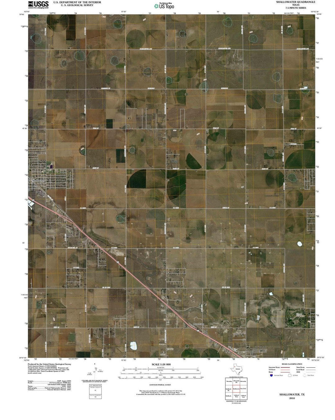 2010 Shallowater, TX - Texas - USGS Topographic Map