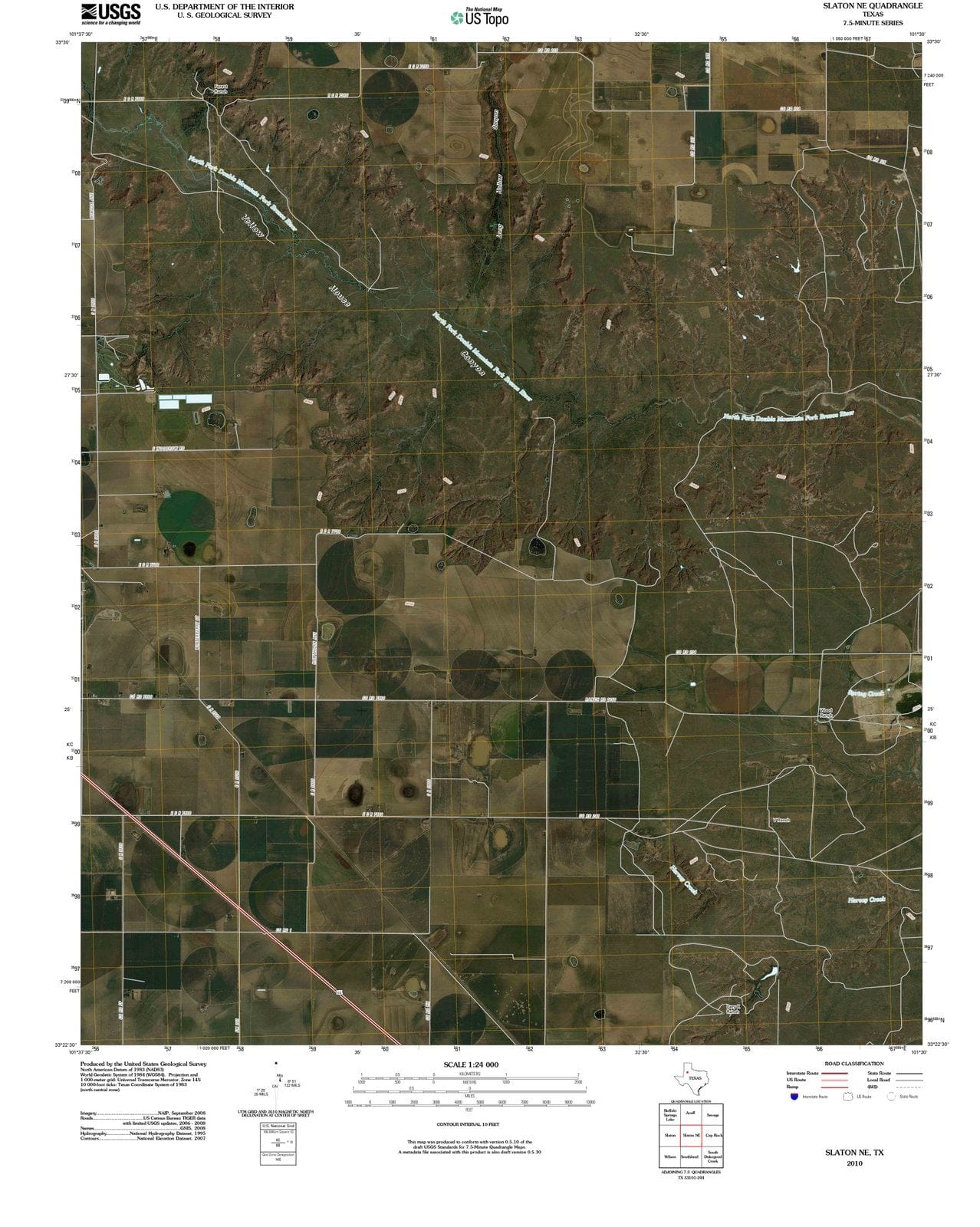 2010 Slaton, TX - Texas - USGS Topographic Map
