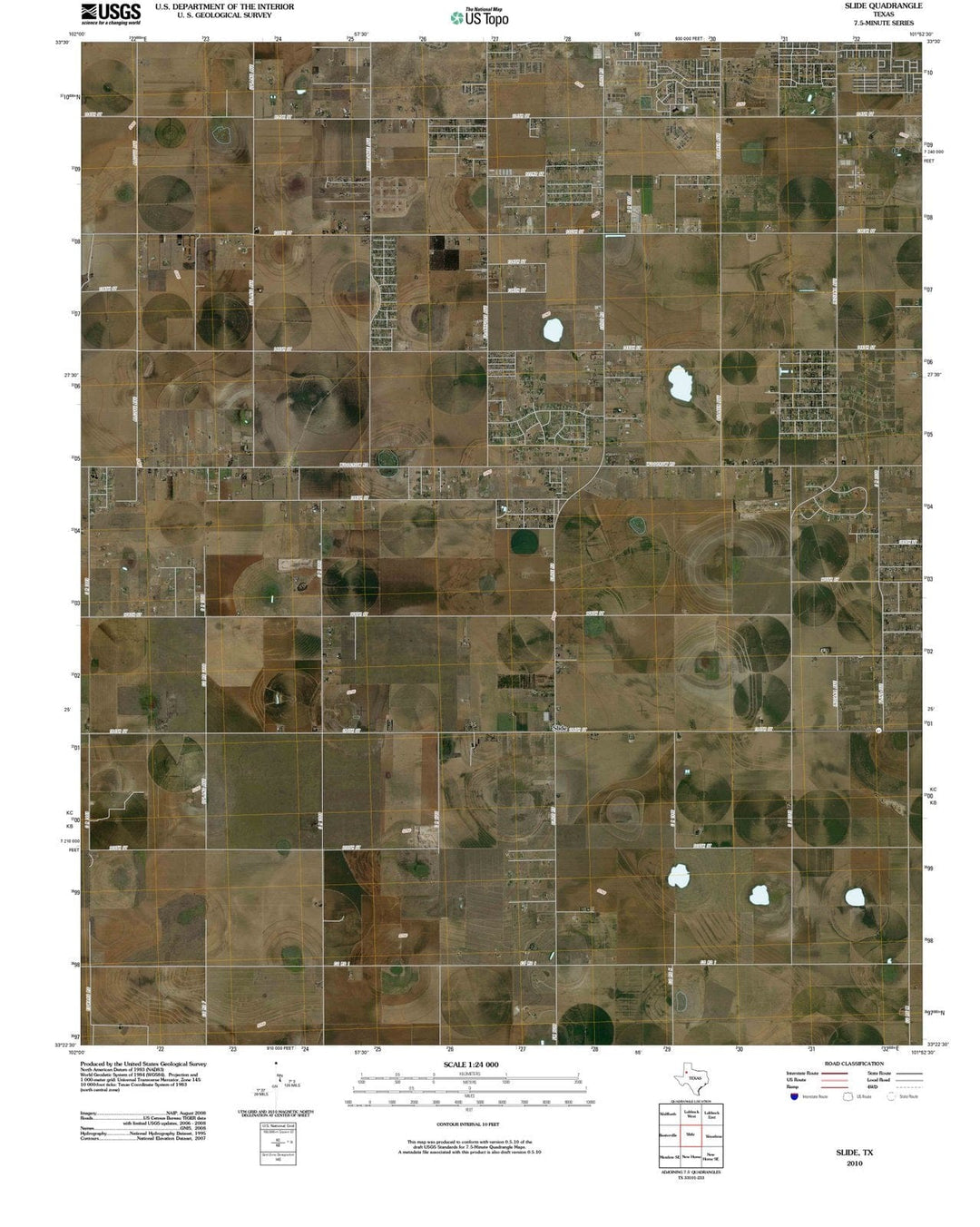 2010 Slide, TX - Texas - USGS Topographic Map