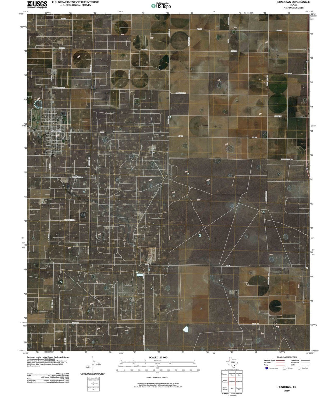 2010 Sundown, TX - Texas - USGS Topographic Map
