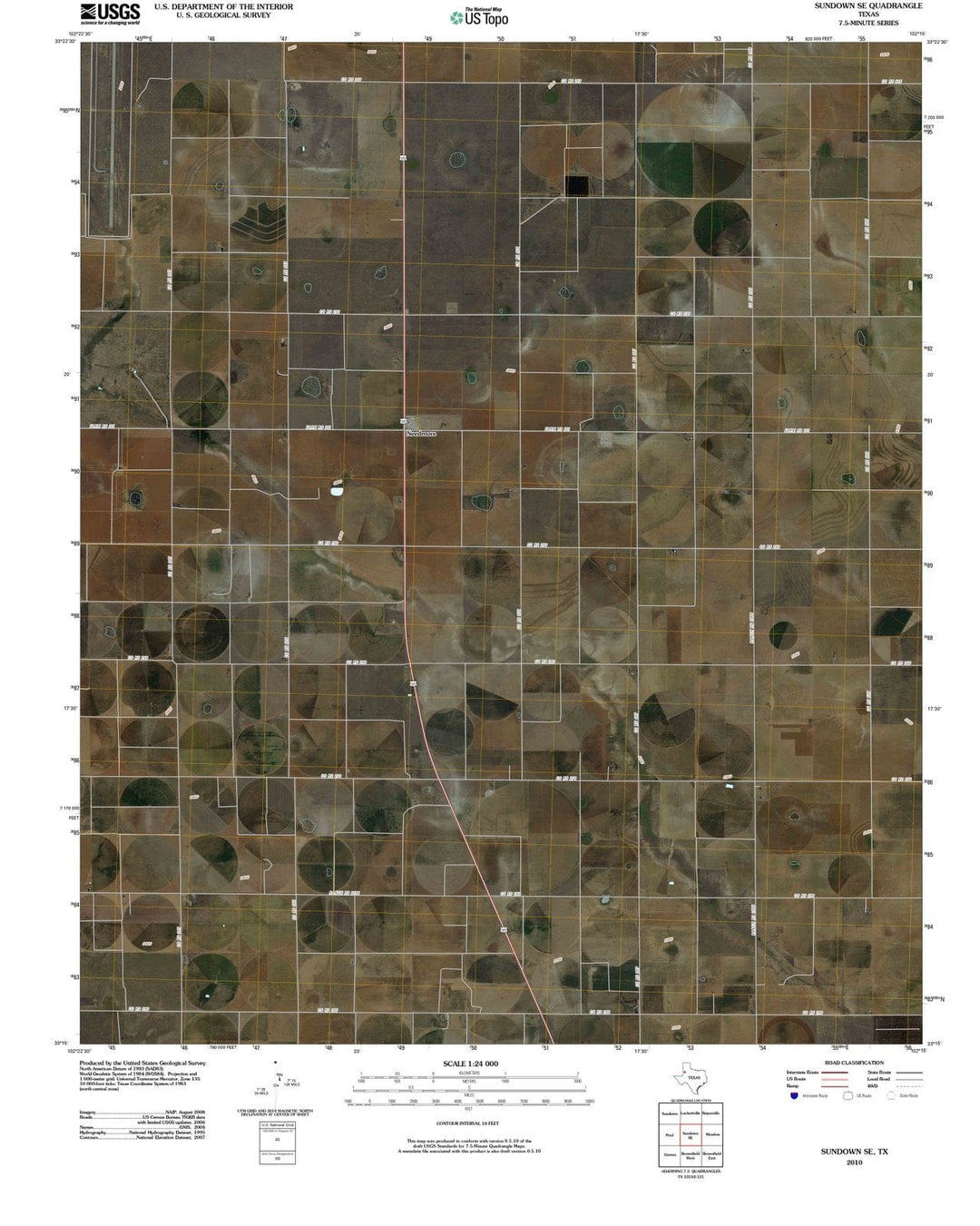 2010 Sundown, TX - Texas - USGS Topographic Map