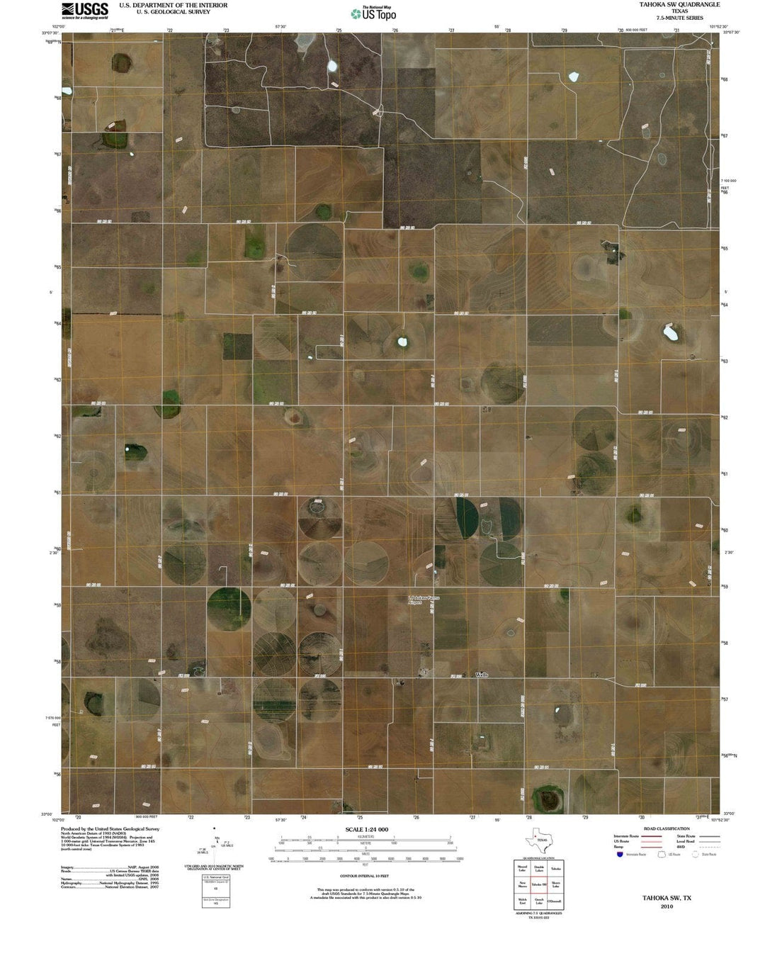 2010 Tahoka, TX - Texas - USGS Topographic Map