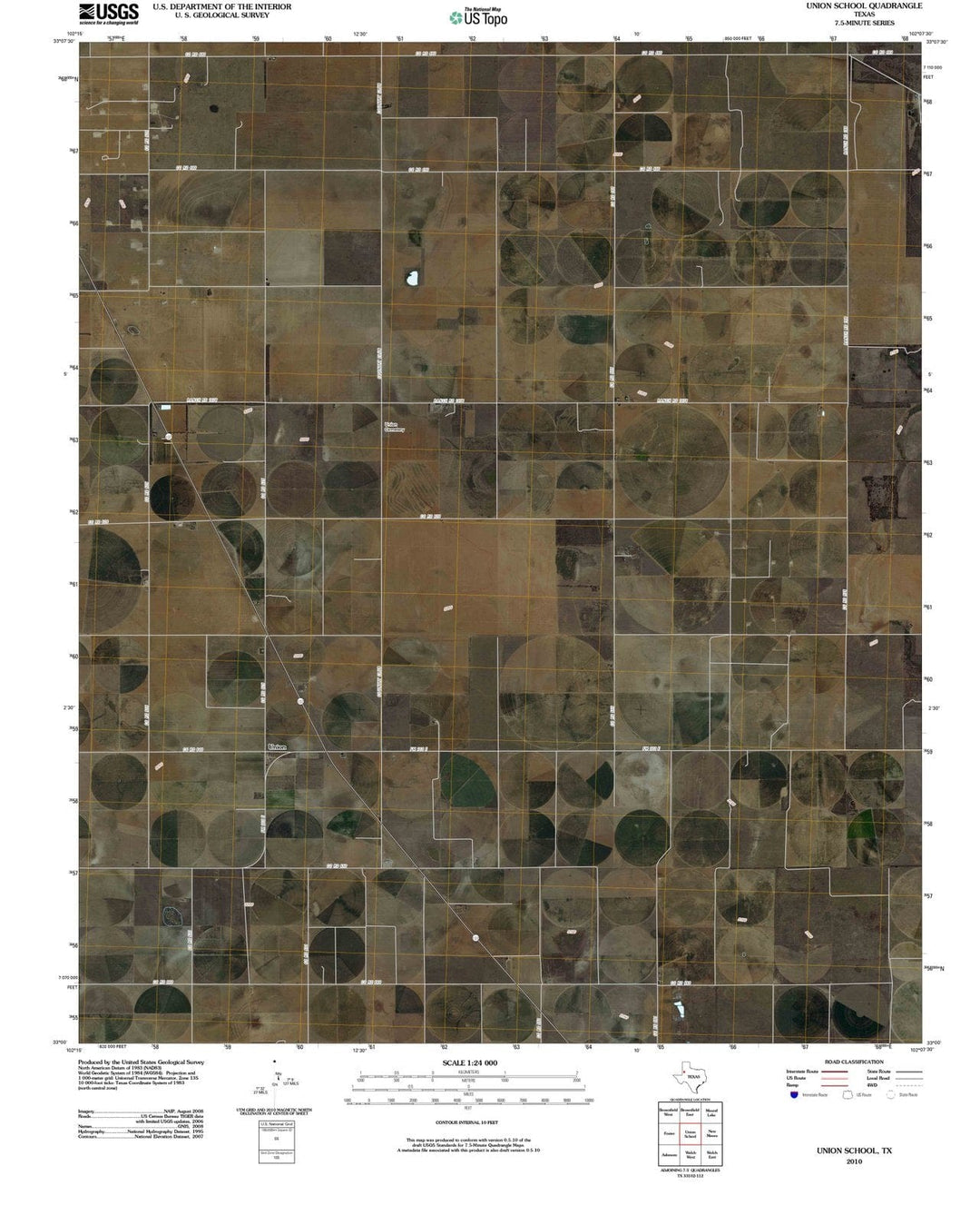 2010 Union School, TX - Texas - USGS Topographic Map