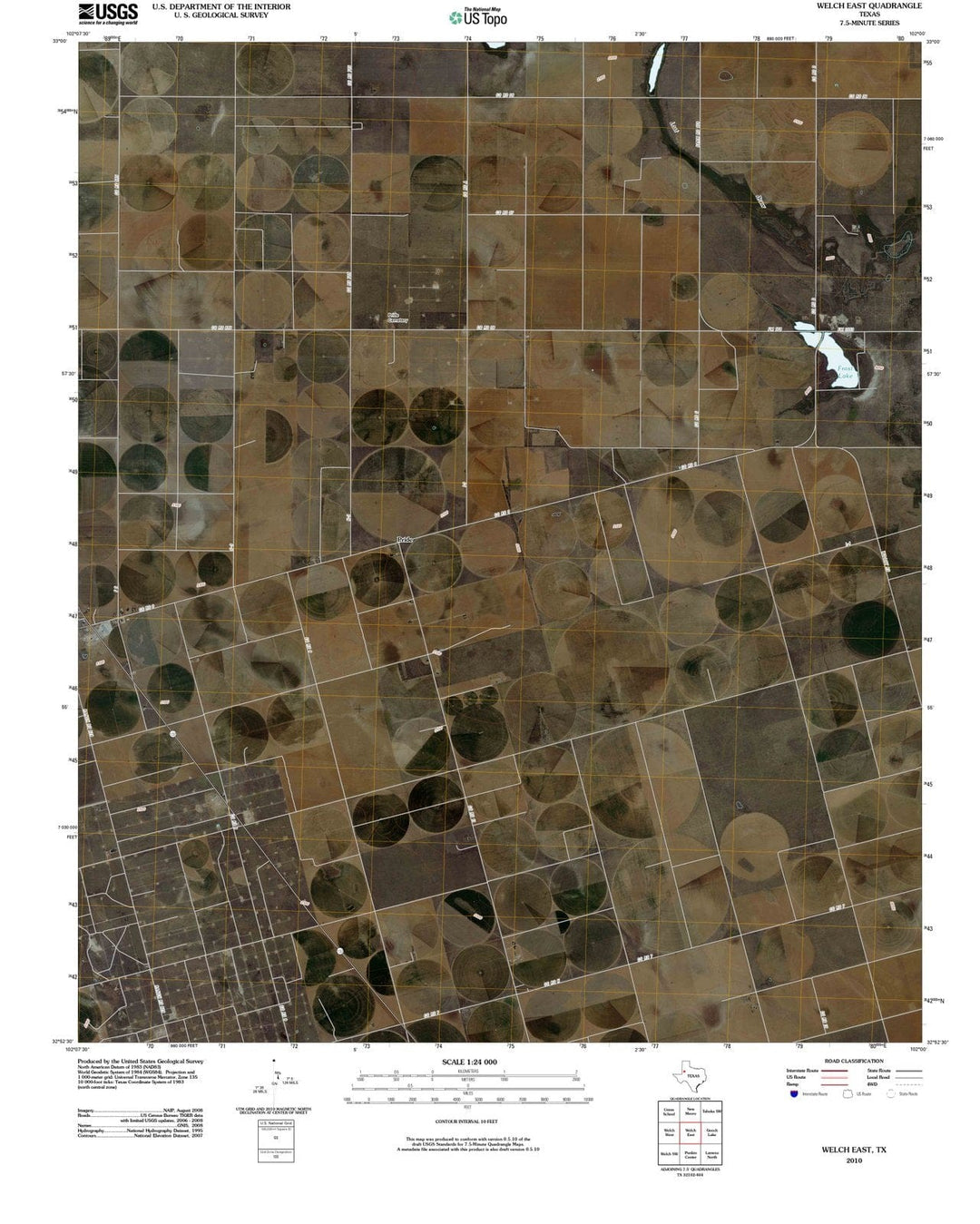 2010 Welch East, TX - Texas - USGS Topographic Map