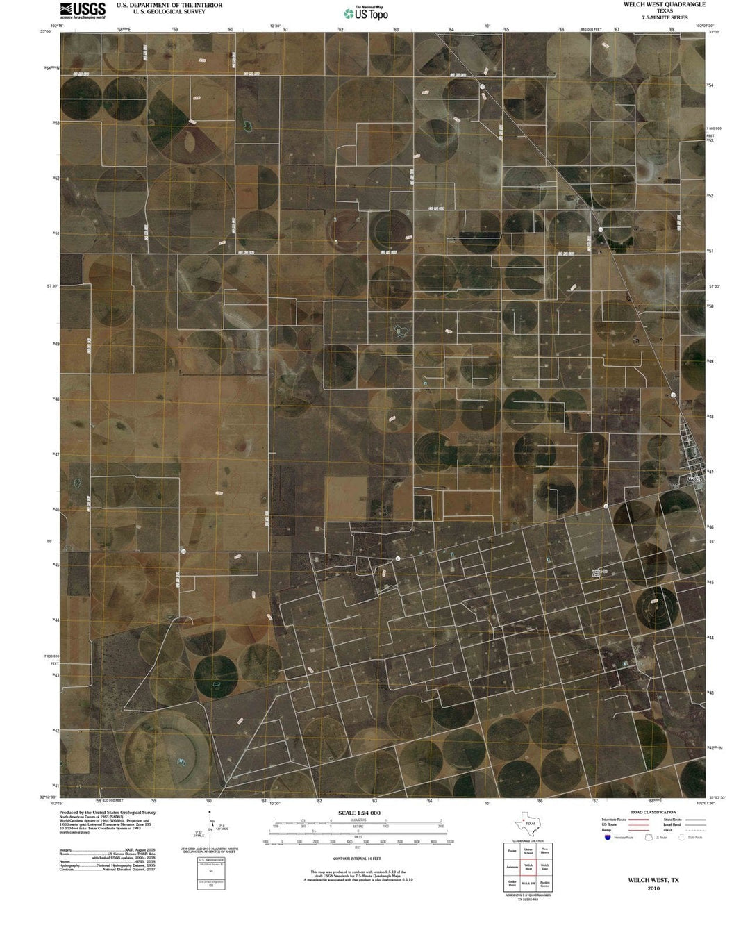 2010 Welch West, TX - Texas - USGS Topographic Map