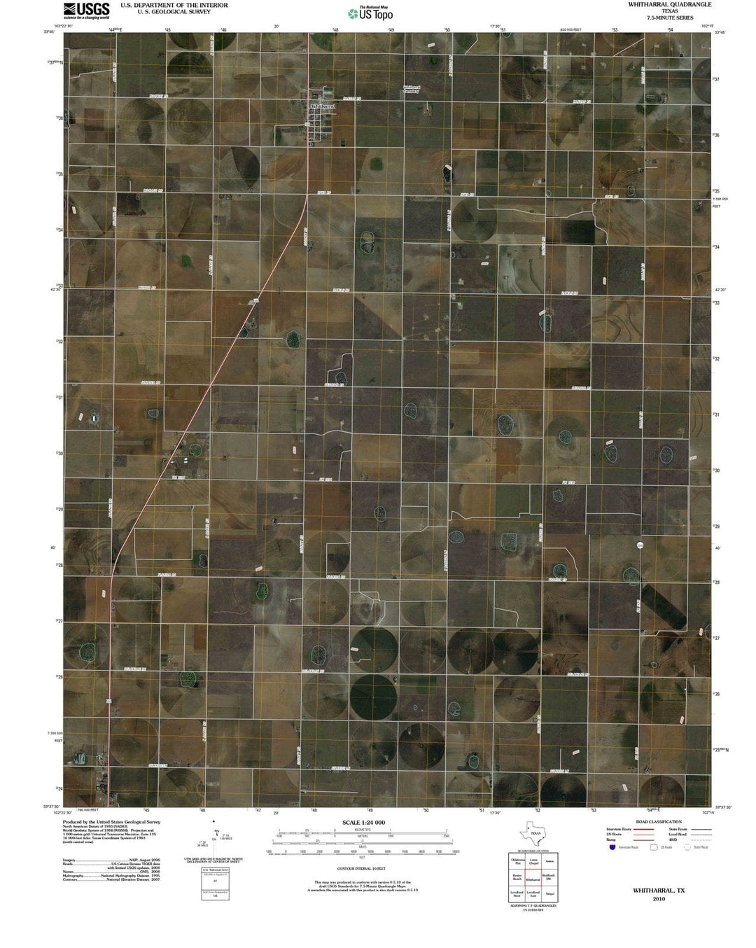 2010 Whitharral, TX - Texas - USGS Topographic Map