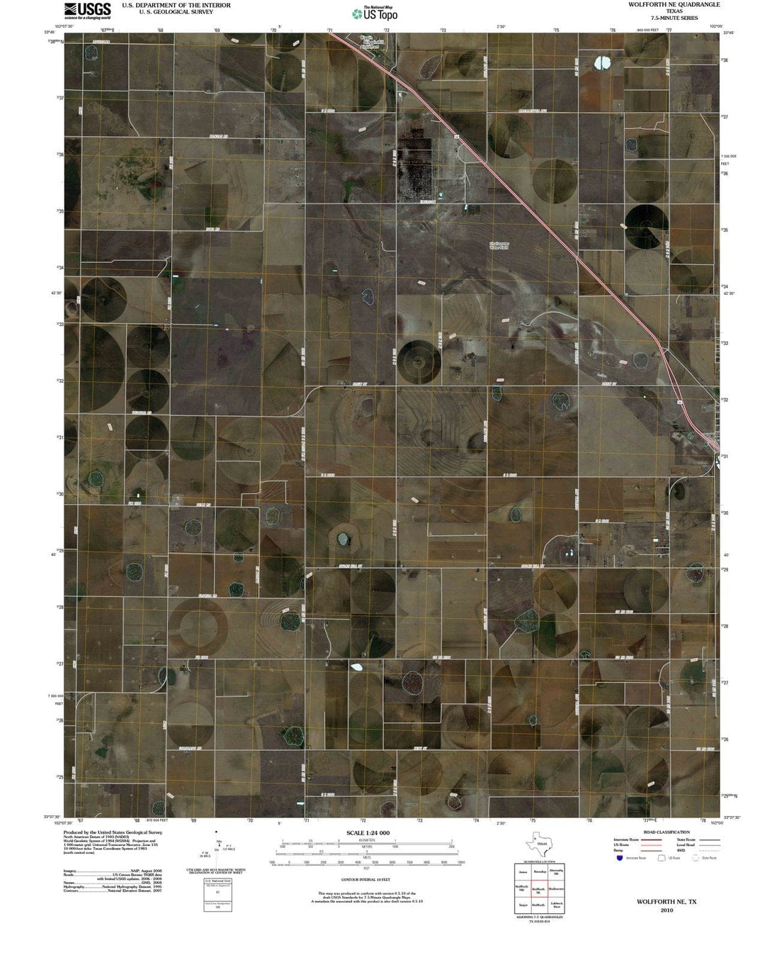 2010 Wolfforth, TX - Texas - USGS Topographic Map
