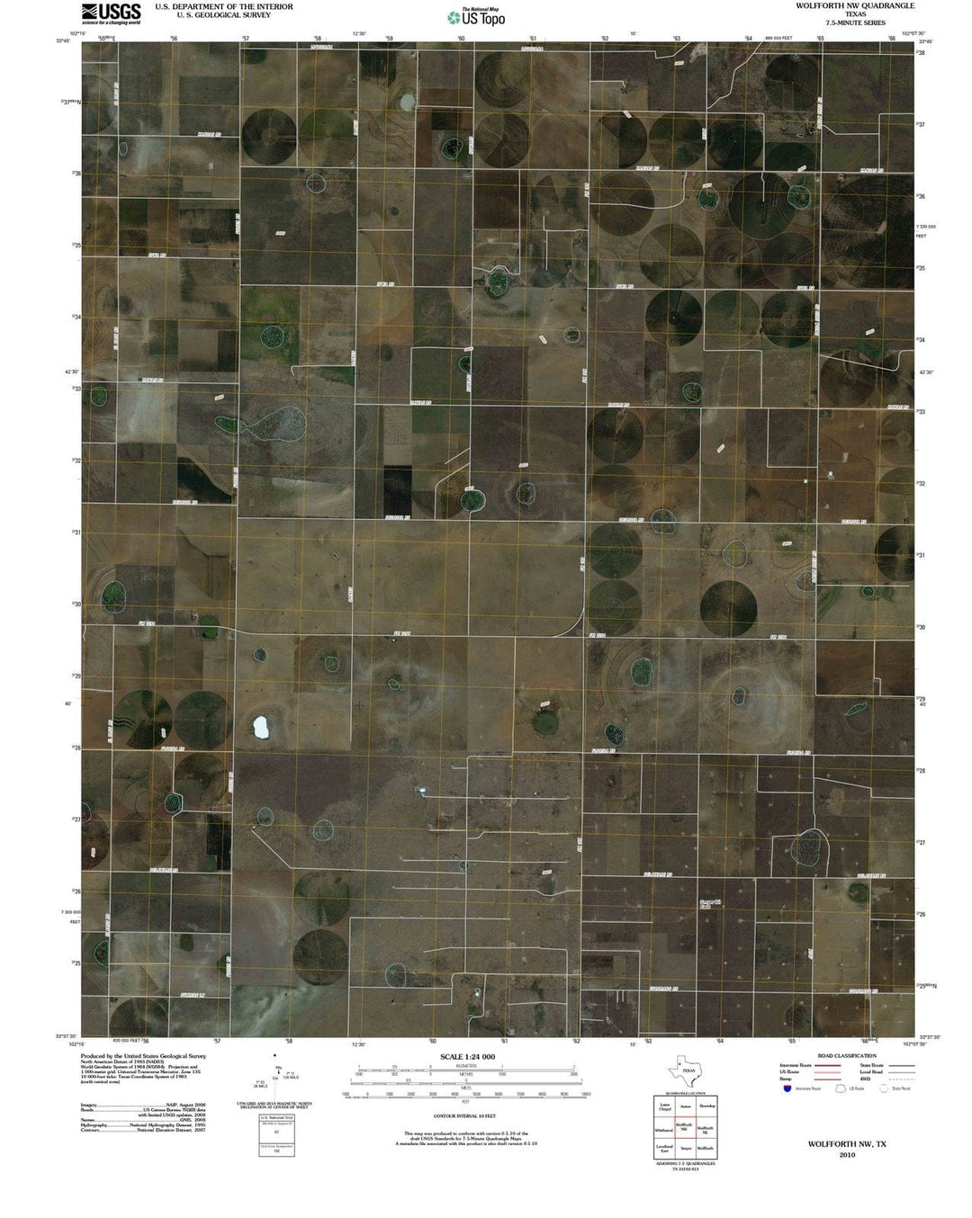 2010 Wolfforth, TX - Texas - USGS Topographic Map