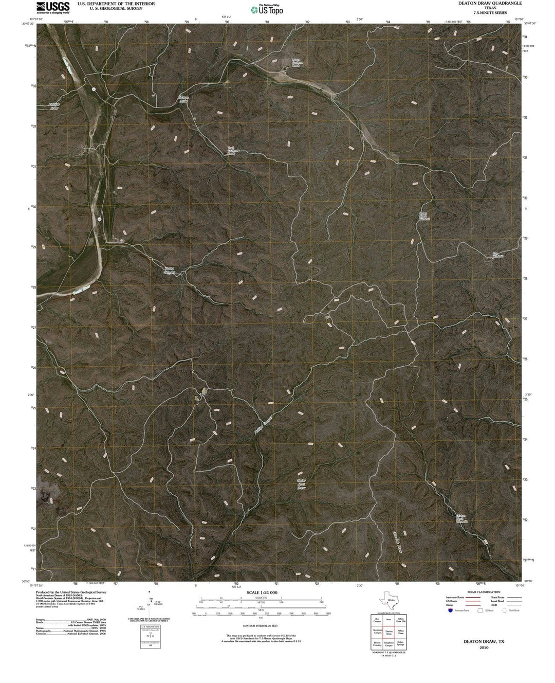 2010 Deatonraw, TX - Texas - USGS Topographic Map