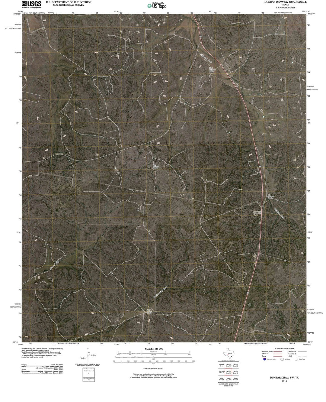 2010 Dunbarraw, TX - Texas - USGS Topographic Map