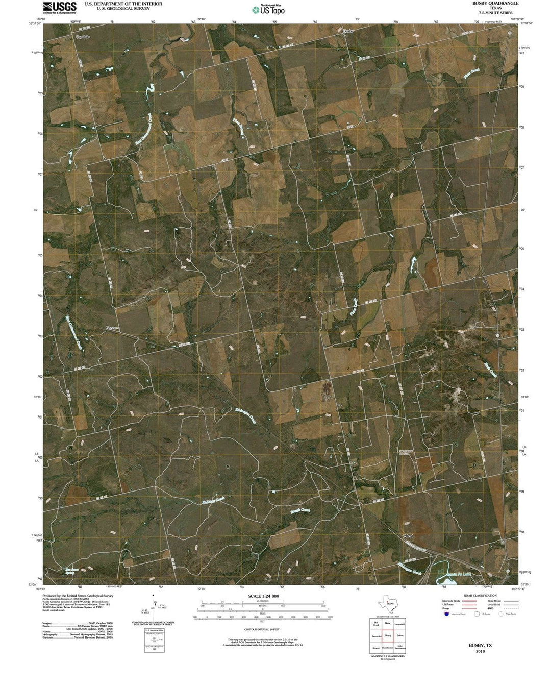 2010 Busby, TX - Texas - USGS Topographic Map