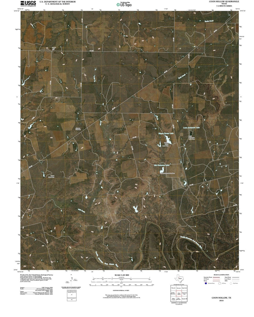 2010 Coon Hollow, TX - Texas - USGS Topographic Map