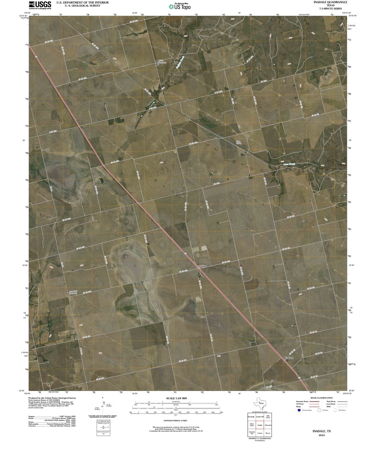2010 Inadale, TX - Texas - USGS Topographic Map