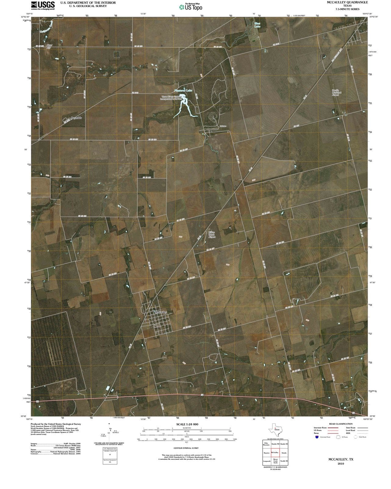 2010 McCaulley, TX - Texas - USGS Topographic Map