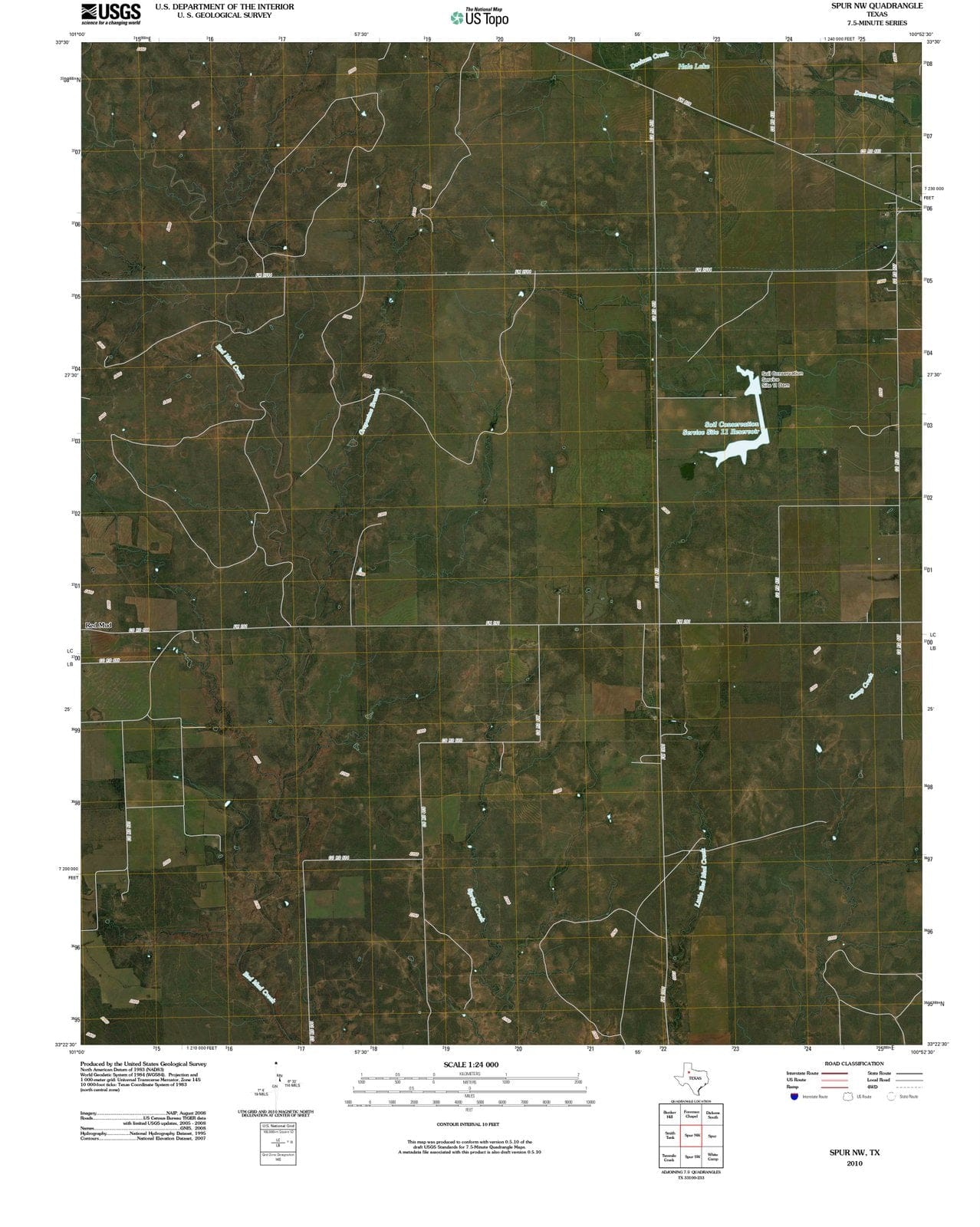 2010 Spur, TX - Texas - USGS Topographic Map