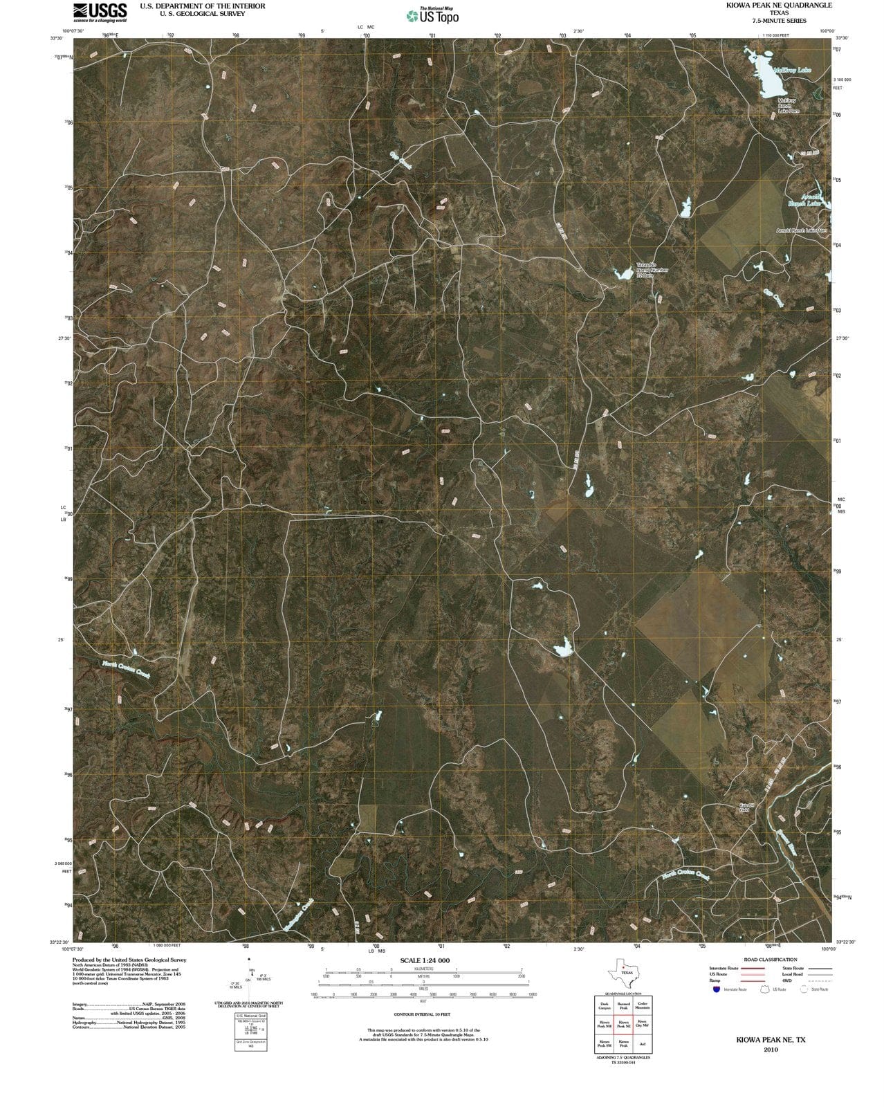 2010 Kiowa Peak, TX - Texas - USGS Topographic Map
