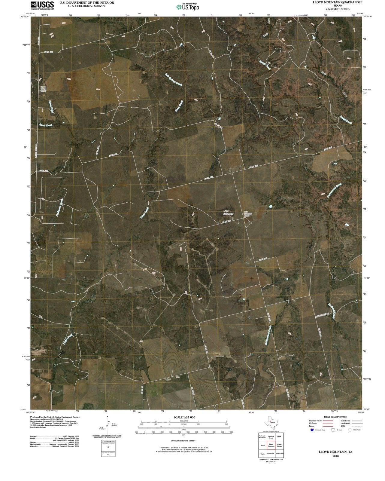 2010 Lloyd Mountain, TX - Texas - USGS Topographic Map