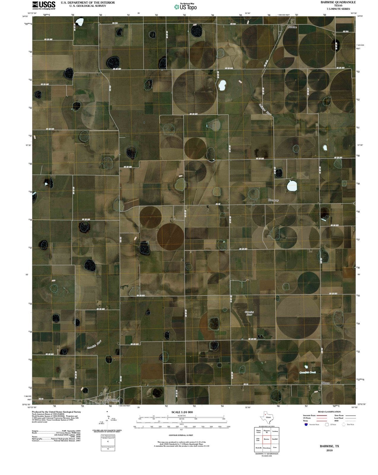 2010 Barwise, TX - Texas - USGS Topographic Map