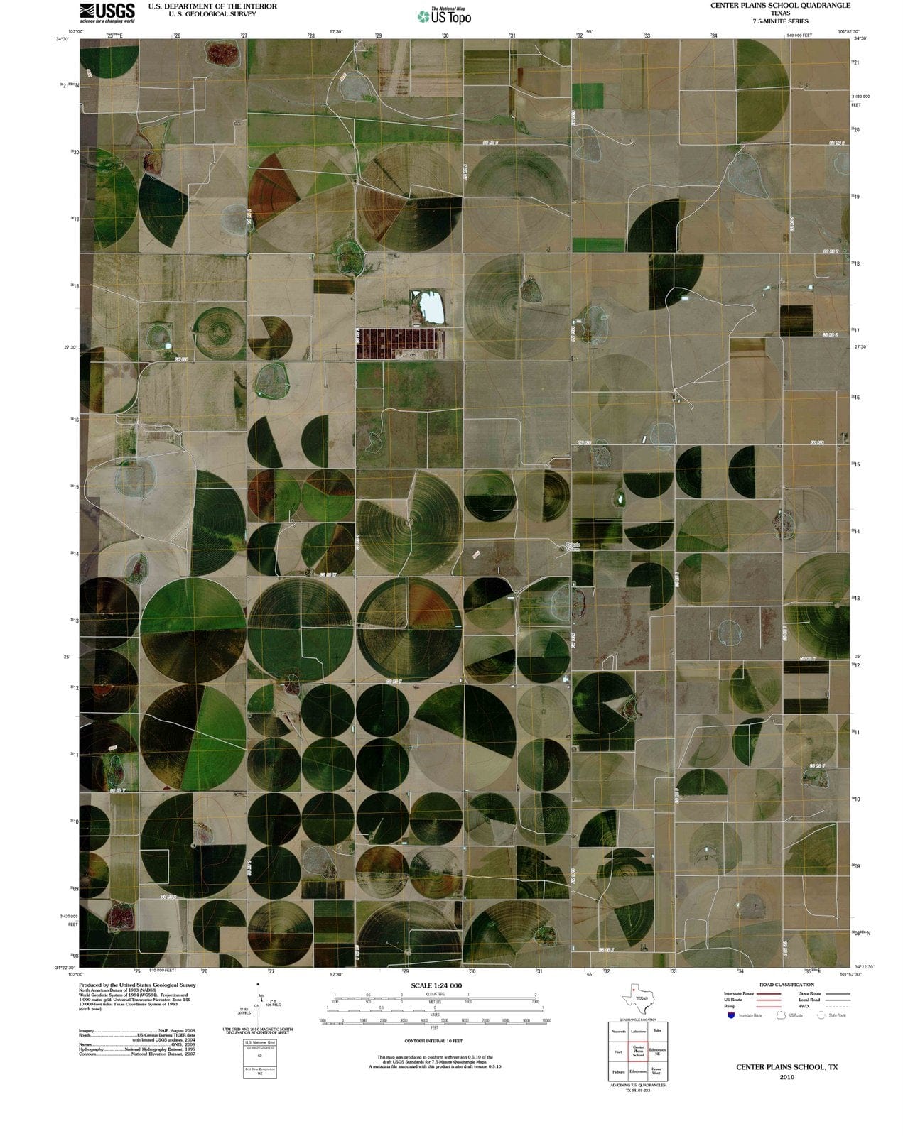 2010 Center Plains School, TX - Texas - USGS Topographic Map