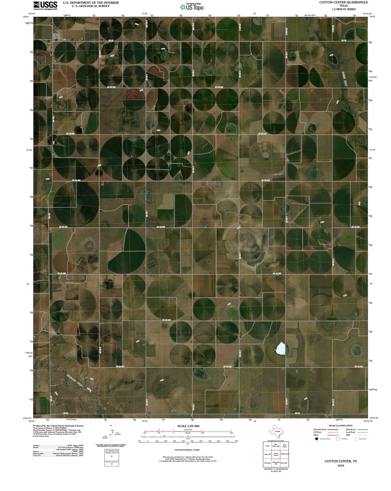 2010 Cotton Center, TX - Texas - USGS Topographic Map
