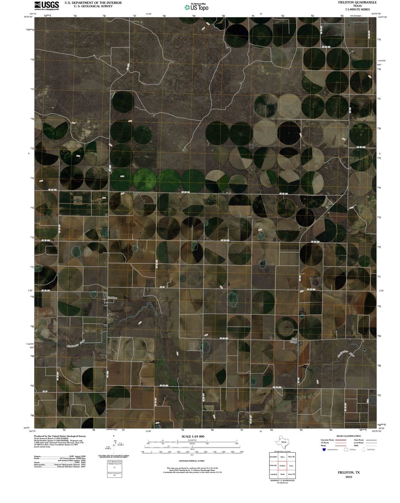2010 Fieldton, TX - Texas - USGS Topographic Map