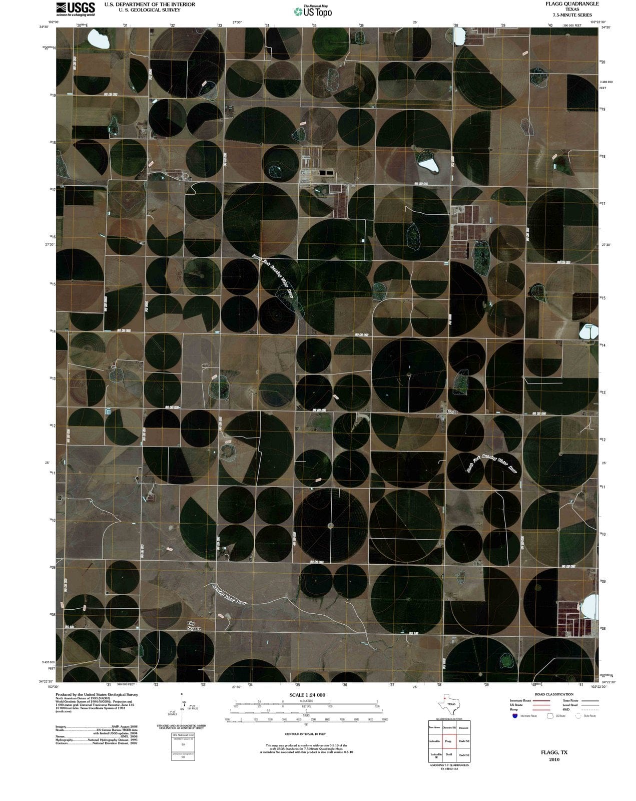 2010 Flagg, TX - Texas - USGS Topographic Map