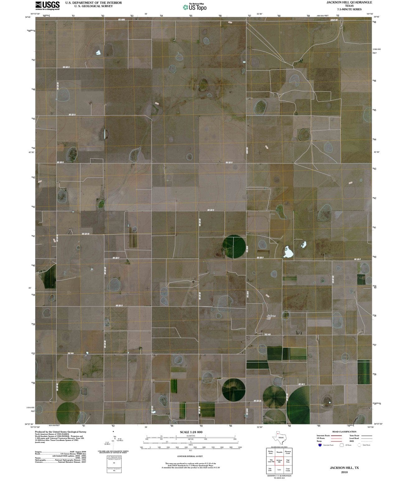2010 Jackson Hill, TX - Texas - USGS Topographic Map