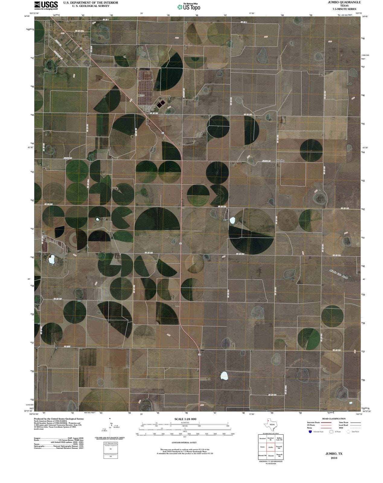 2010 Jumbo, TX - Texas - USGS Topographic Map