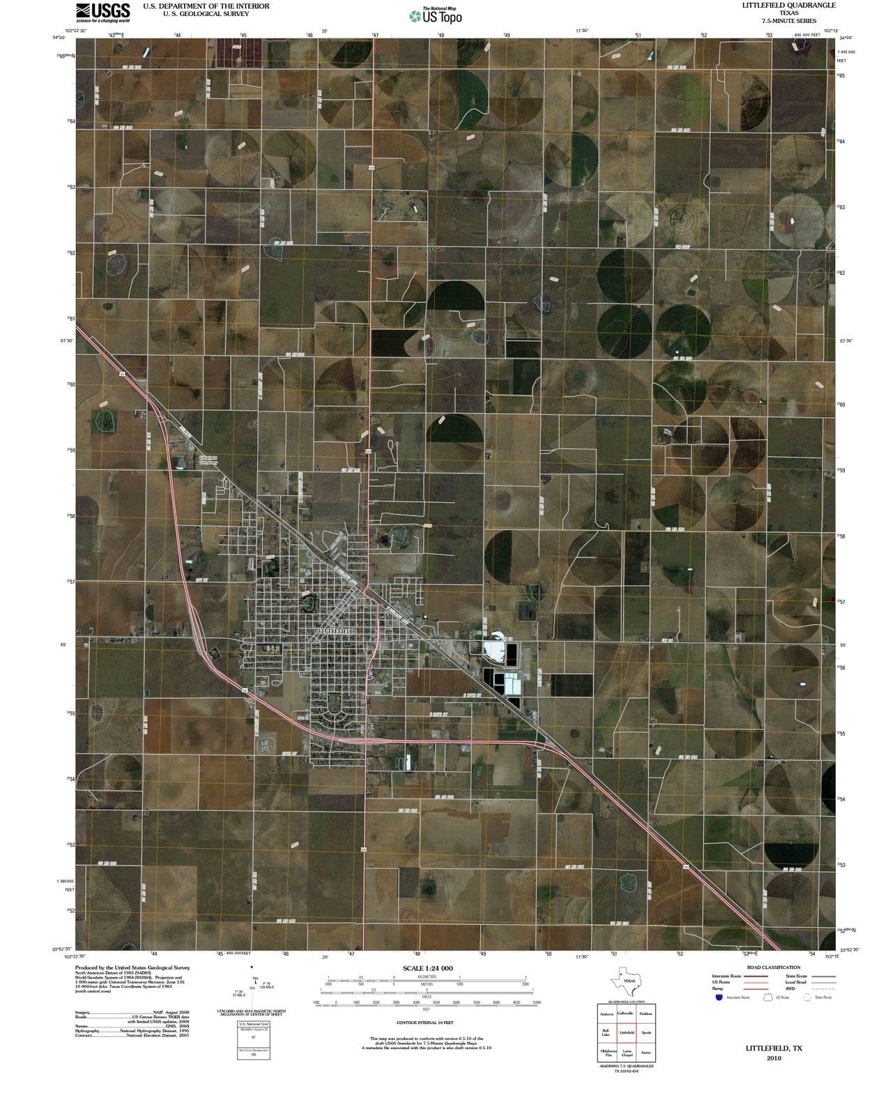 2010 Littlefield, TX - Texas - USGS Topographic Map
