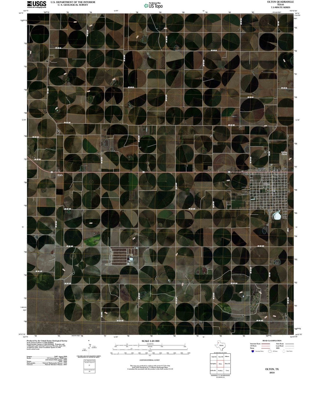 2010 Olton, TX - Texas - USGS Topographic Map