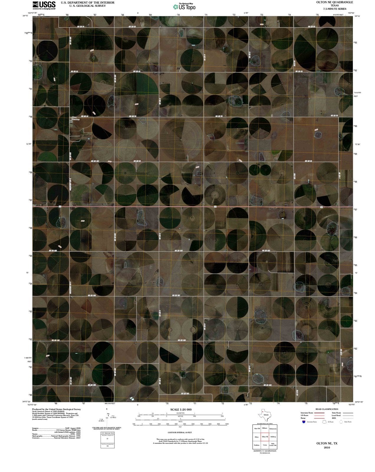 2010 Olton, TX - Texas - USGS Topographic Map
