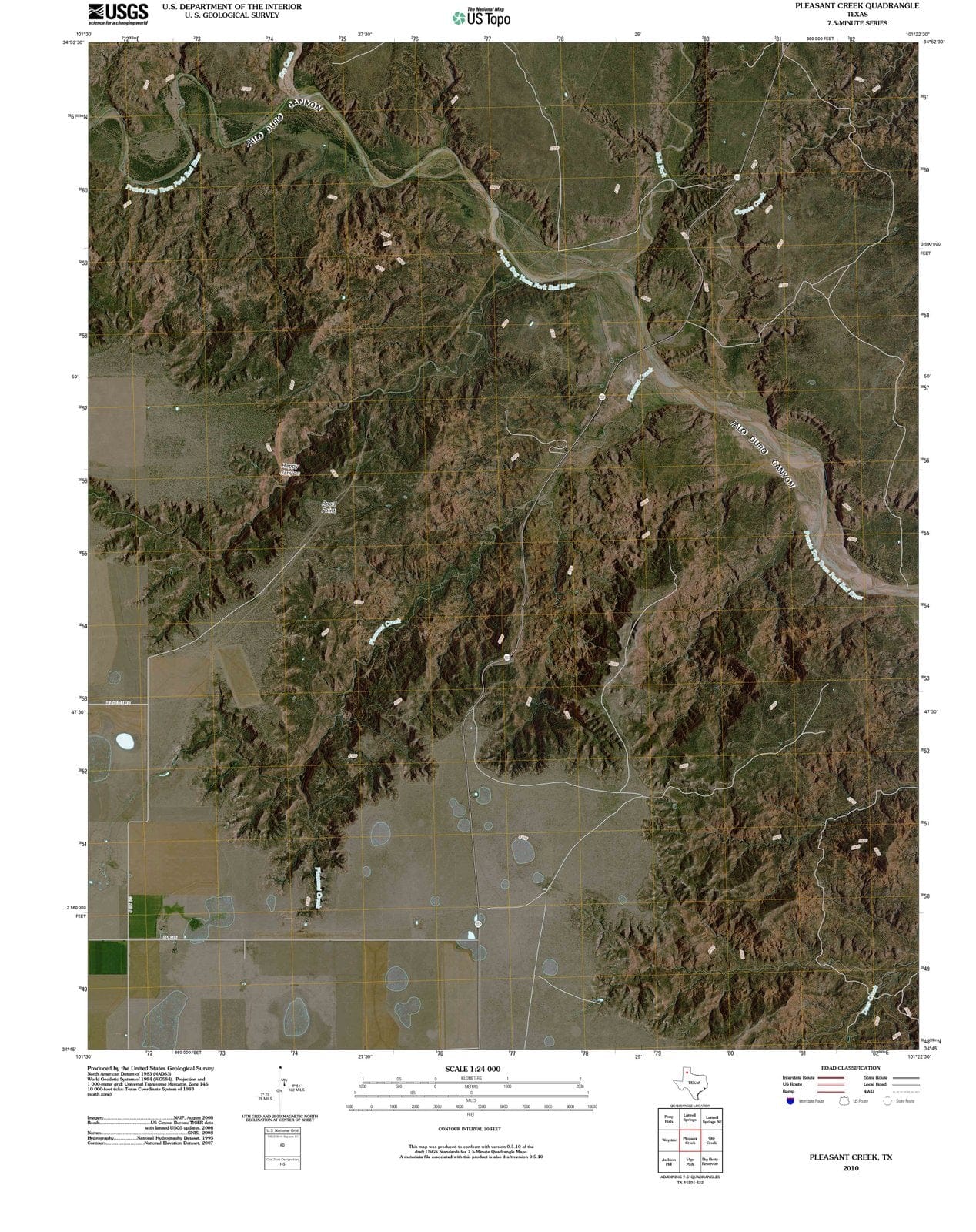 2010 Pleasant Creek, TX - Texas - USGS Topographic Map