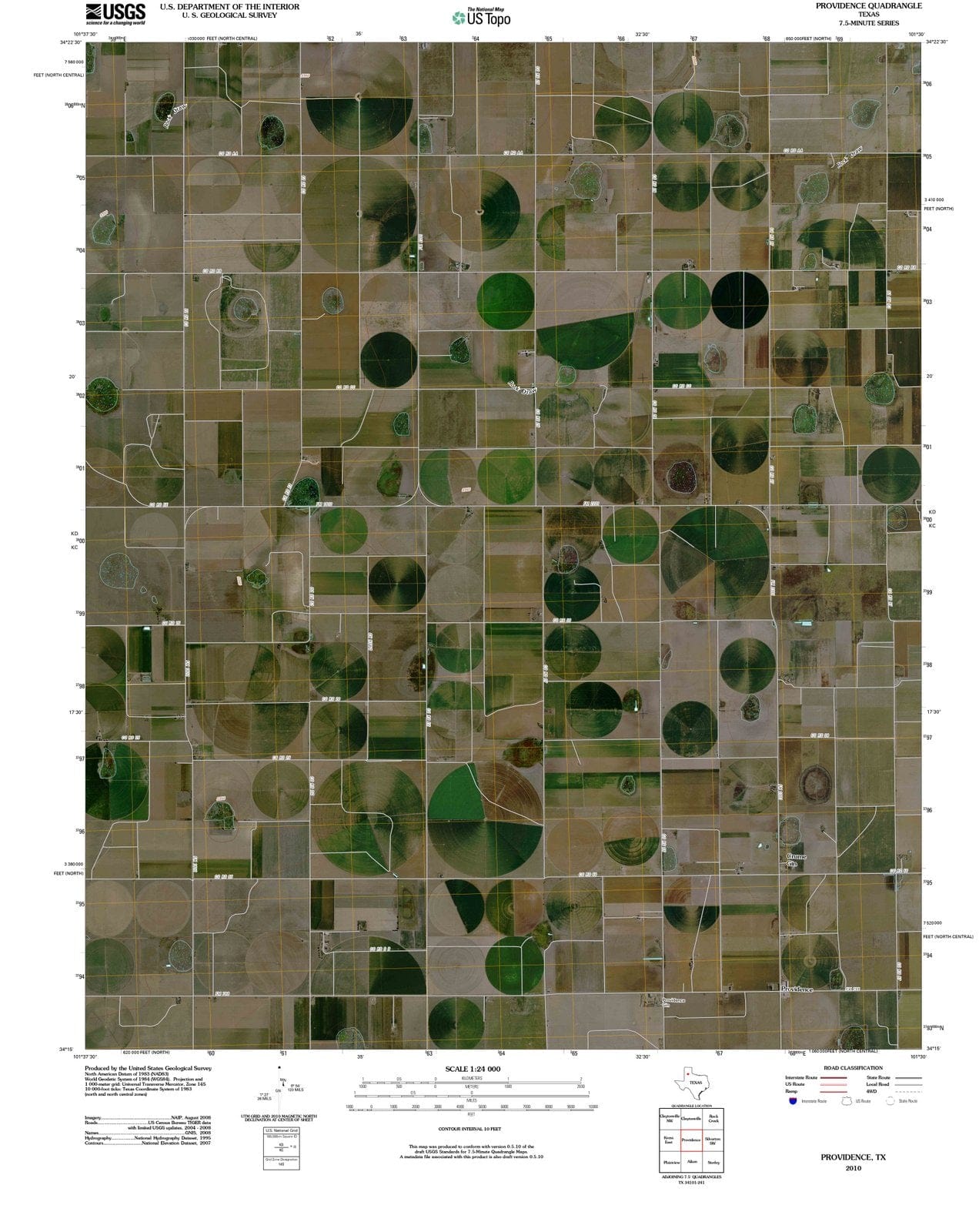 2010 Providence, TX - Texas - USGS Topographic Map