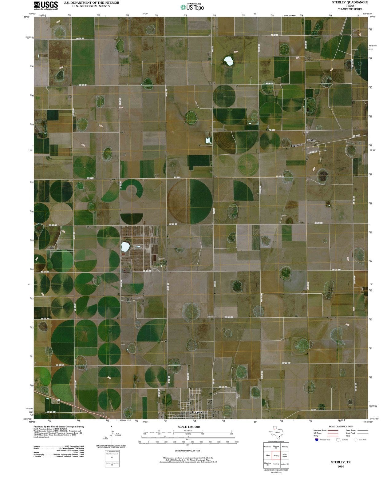 2010 Sterley, TX - Texas - USGS Topographic Map