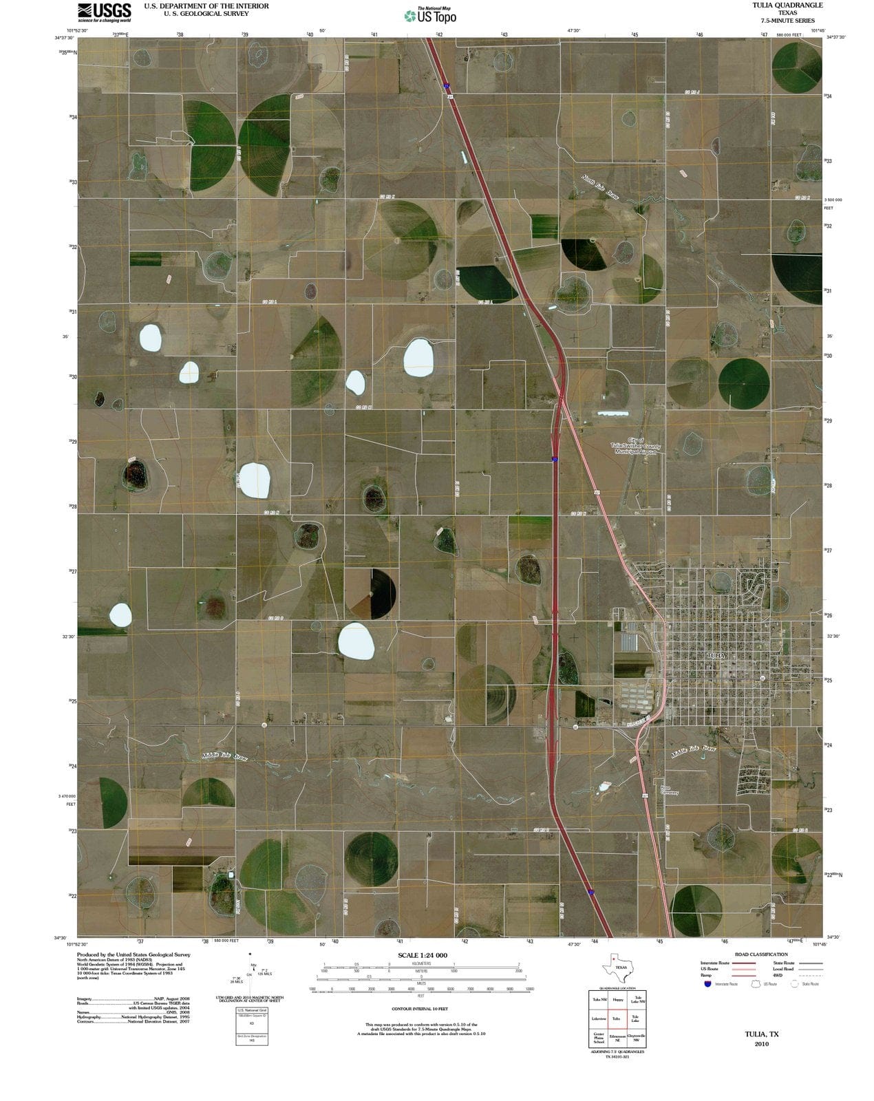 2010 Tulia, TX - Texas - USGS Topographic Map