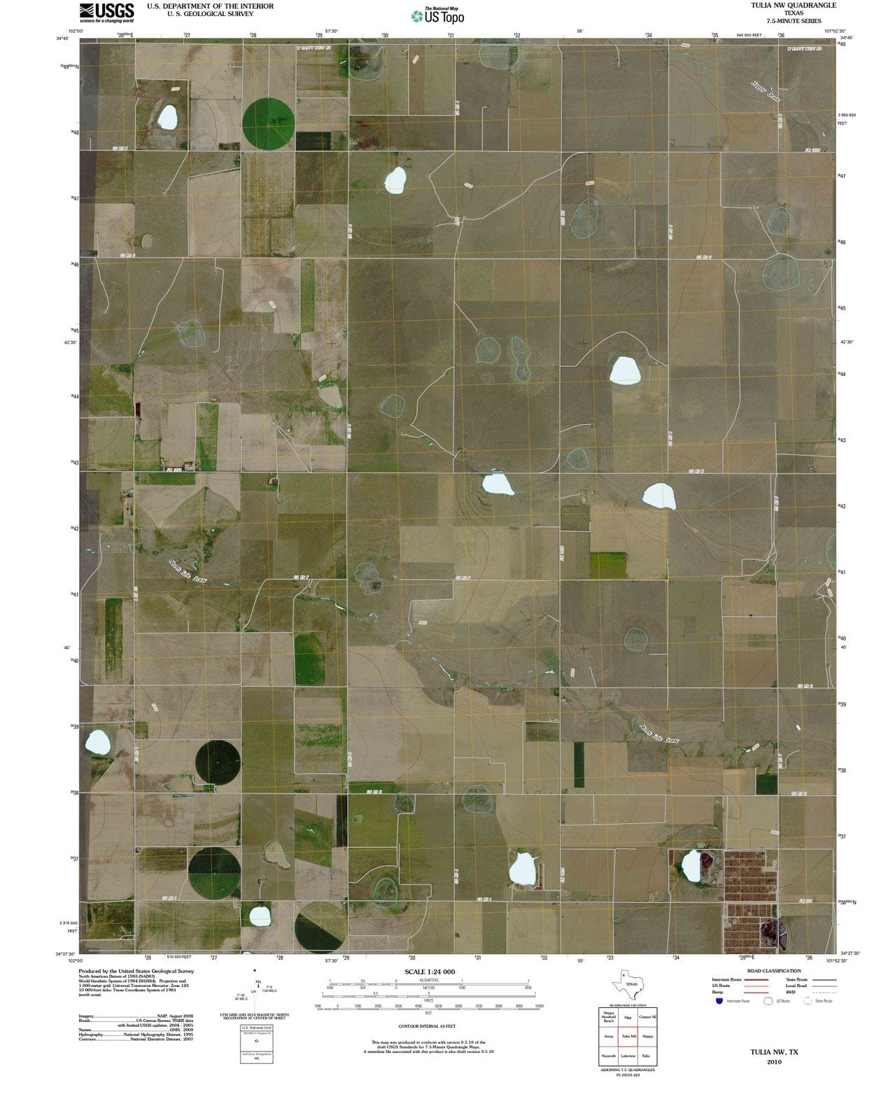2010 Tulia, TX - Texas - USGS Topographic Map