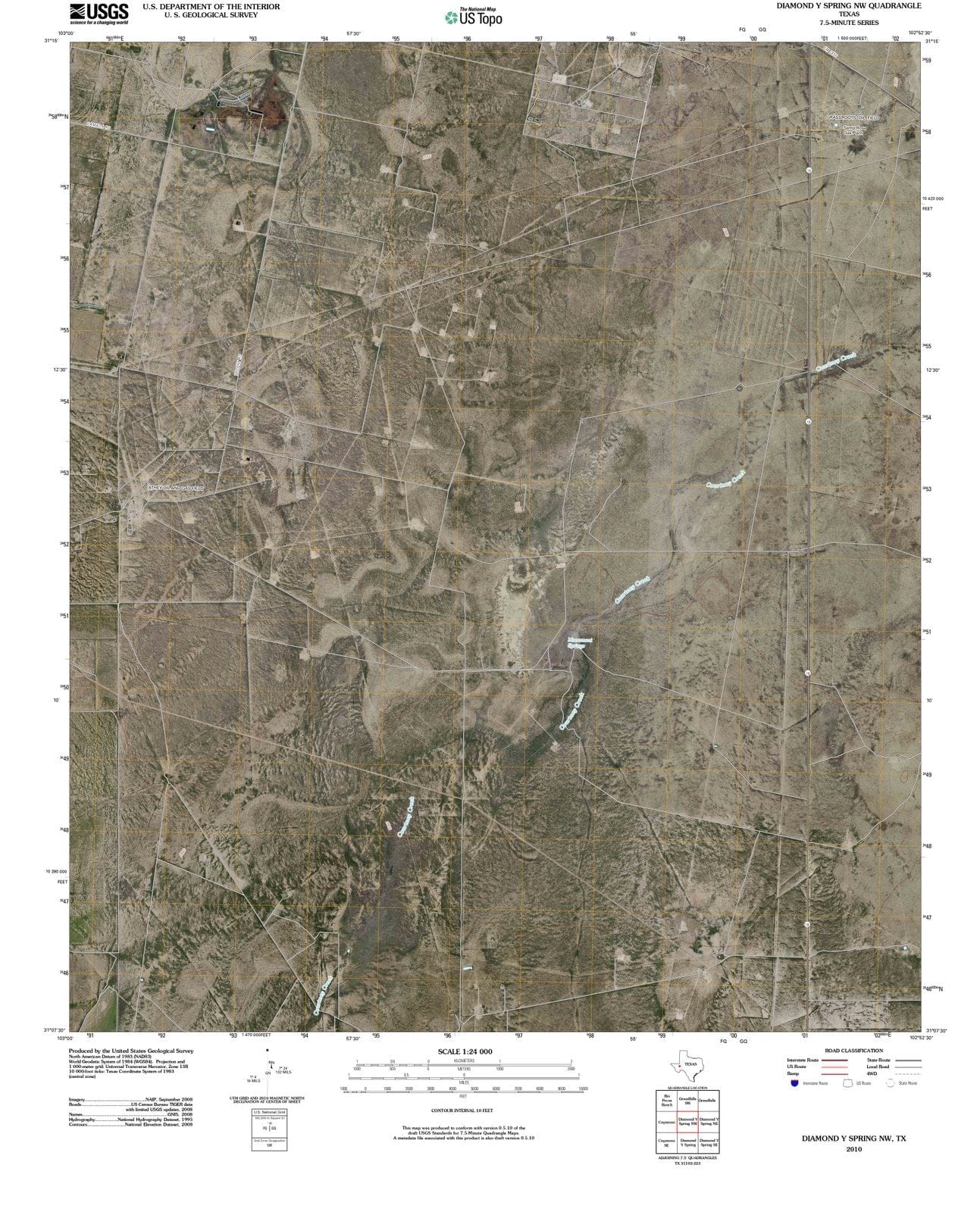 2010 Diamond Y Spring, TX - Texas - USGS Topographic Map
