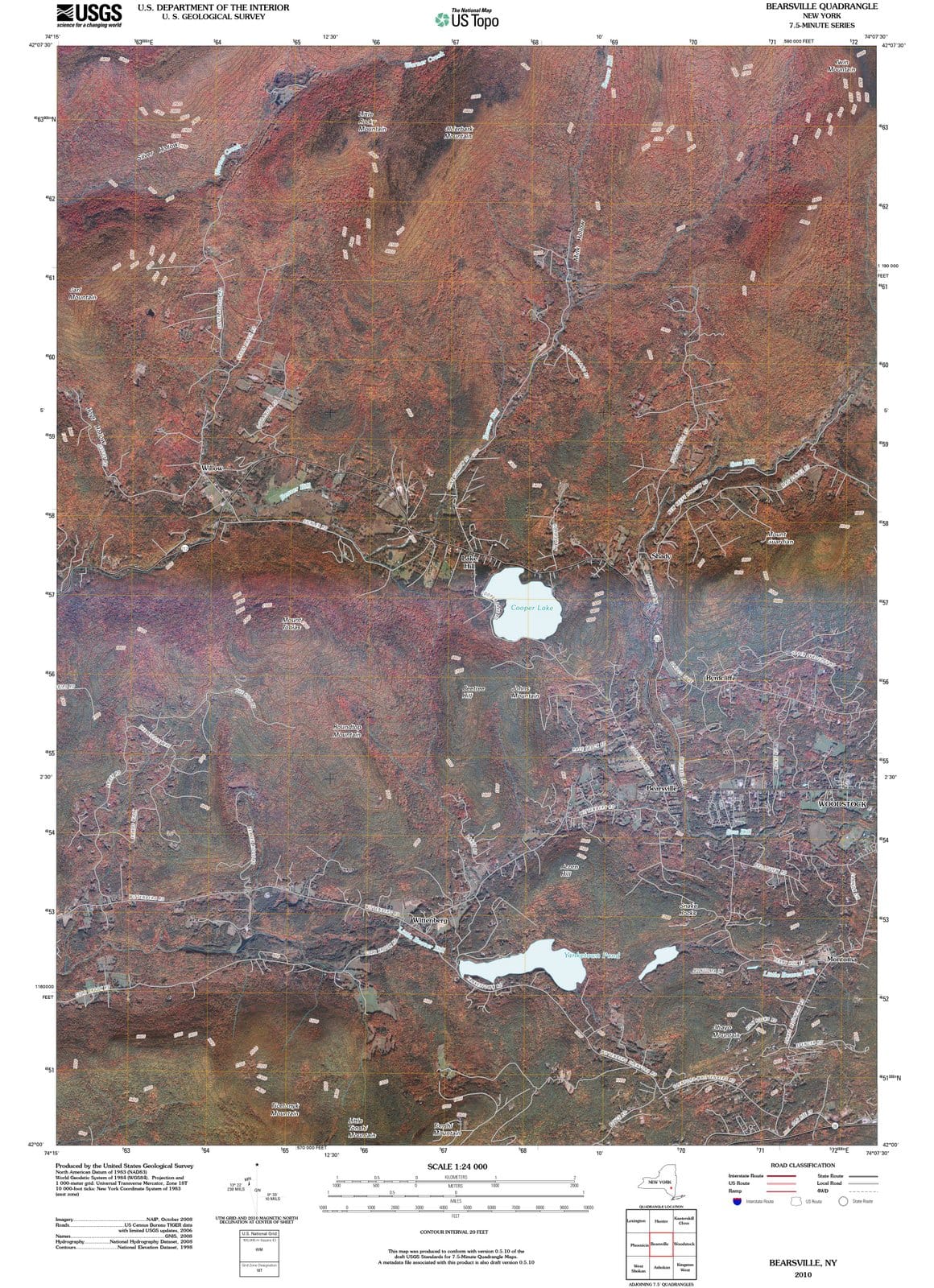 2010 Bearsville, NY - New York - USGS Topographic Map
