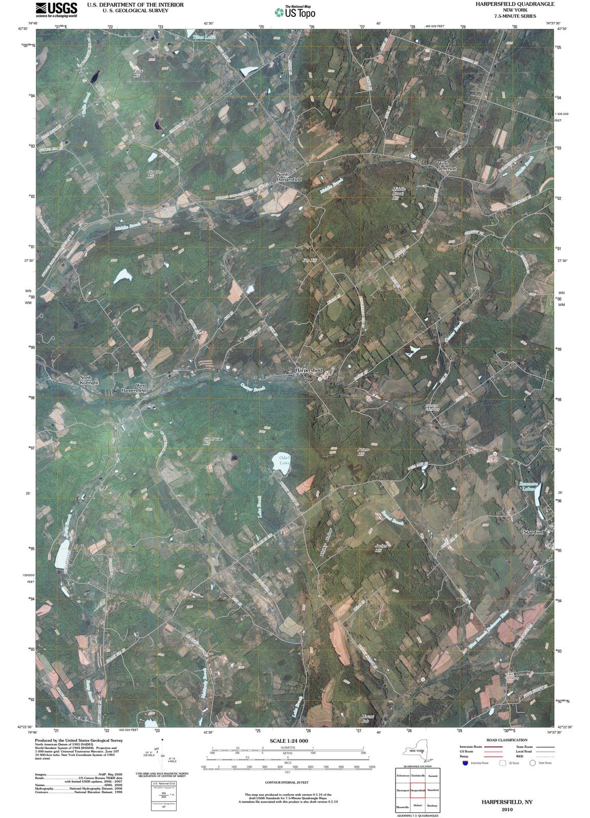 2010 Harpersfield, NY - New York - USGS Topographic Map